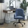 imageNovogratz Her Majesty Office Chair with Casters Adjustable Height and Swivel Motion Blue Linen