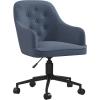 imageNovogratz Her Majesty Office Chair with Casters Adjustable Height and Swivel Motion Blue Linen