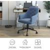 imageNovogratz Her Majesty Office Chair with Casters Adjustable Height and Swivel Motion Blue Linen