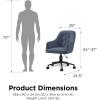 imageNovogratz Her Majesty Office Chair with Casters Adjustable Height and Swivel Motion Blue Linen