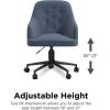 imageNovogratz Her Majesty Office Chair with Casters Adjustable Height and Swivel Motion Blue Linen