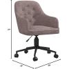 imageNovogratz Her Majesty Office Chair with Casters Adjustable Height and Swivel Motion Gray Linen