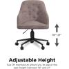 imageNovogratz Her Majesty Office Chair with Casters Adjustable Height and Swivel Motion Gray Linen