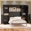 imageNovogratz Her Majesty Single Wardrobe Side Storage Cabinet Black Oak