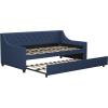 imageNovogratz Her Majesty Upholstered Daybed and Trundle Twin over Twin Grey LinenBlue Linen