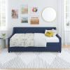 imageNovogratz Her Majesty Upholstered Daybed and Trundle Twin over Twin Grey LinenBlue Linen