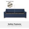 imageNovogratz Her Majesty Upholstered Daybed and Trundle Twin over Twin Grey LinenBlue Linen