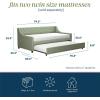 imageNovogratz Her Majesty Upholstered Daybed and Trundle Twin over Twin Grey LinenGreen Linen