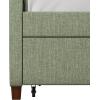 imageNovogratz Her Majesty Upholstered Daybed and Trundle Twin over Twin Grey LinenGreen Linen