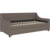 imageNovogratz Her Majesty Upholstered Daybed and Trundle Twin over Twin Grey LinenGrey Linen