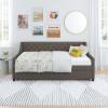 imageNovogratz Her Majesty Upholstered Daybed and Trundle Twin over Twin Grey LinenGrey Linen