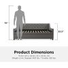 imageNovogratz Her Majesty Upholstered Daybed and Trundle Twin over Twin Grey LinenGrey Linen