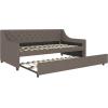 imageNovogratz Her Majesty Upholstered Daybed and Trundle Twin over Twin Grey LinenGrey Linen