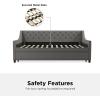 imageNovogratz Her Majesty Upholstered Daybed and Trundle Twin over Twin Grey LinenGrey Linen