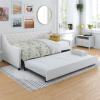 imageNovogratz Her Majesty Upholstered Daybed and Trundle Twin over Twin Grey LinenIvory