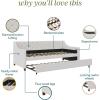 imageNovogratz Her Majesty Upholstered Daybed and Trundle Twin over Twin Grey LinenIvory