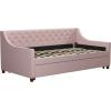 imageNovogratz Her Majesty Upholstered Daybed and Trundle Twin over Twin Grey LinenPink Linen