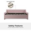 imageNovogratz Her Majesty Upholstered Daybed and Trundle Twin over Twin Grey LinenPink Linen