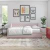 imageNovogratz Her Majesty Upholstered Daybed and Trundle Twin over Twin Grey LinenPink Linen