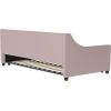 imageNovogratz Her Majesty Upholstered Daybed and Trundle Twin over Twin Grey LinenPink Linen