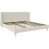 imageNovogratz Holly Upholstered Wingback Bed Frame King Ivory VelvetIvory