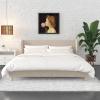 imageNovogratz Holly Upholstered Wingback Bed Frame King Ivory VelvetIvory