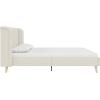 imageNovogratz Holly Upholstered Wingback Bed Frame King Ivory VelvetIvory