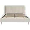 imageNovogratz Holly Upholstered Wingback Bed Frame King Ivory VelvetIvory