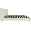 imageNovogratz Holly Upholstered Wingback Bed Frame King Ivory VelvetIvory