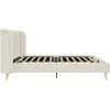 imageNovogratz Holly Upholstered Wingback Bed Frame King Ivory VelvetIvory