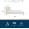 imageNovogratz Holly Upholstered Wingback Bed Frame King Ivory VelvetIvory