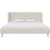 imageNovogratz Holly Upholstered Wingback Bed Frame King Ivory VelvetIvory