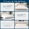 imageNovogratz Holly Upholstered Wingback Bed Frame King Ivory VelvetIvory
