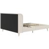 imageNovogratz Holly Upholstered Wingback Bed Frame King Ivory VelvetIvory