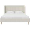 imageNovogratz Holly Upholstered Wingback Bed Frame King Ivory VelvetIvory