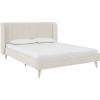 imageNovogratz Holly Upholstered Wingback Bed Frame King Ivory VelvetIvory