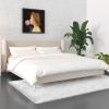 imageNovogratz Holly Upholstered Wingback Bed Frame King Ivory VelvetIvory