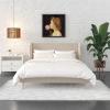 imageNovogratz Holly Upholstered Wingback Bed Frame King Ivory VelvetIvory
