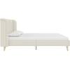 imageNovogratz Holly Upholstered Wingback Bed Frame King Ivory VelvetIvory