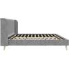 imageNovogratz Holly Upholstered Wingback Bed Frame King Ivory VelvetLight Gray