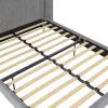 imageNovogratz Holly Upholstered Wingback Bed Frame King Ivory VelvetLight Gray