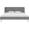 imageNovogratz Holly Upholstered Wingback Bed Frame King Ivory VelvetLight Gray