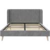 imageNovogratz Holly Upholstered Wingback Bed Frame King Ivory VelvetLight Gray