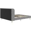 imageNovogratz Holly Upholstered Wingback Bed Frame King Ivory VelvetLight Gray