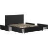 imageNovogratz Kelly Upholstered Bed with Underbed Storage Drawers and Clean Lined Headboard Queen Dark Gray LinenDark Gray Linen
