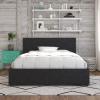 imageNovogratz Kelly Upholstered Bed with Underbed Storage Drawers and Clean Lined Headboard Queen Dark Gray LinenDark Gray Linen