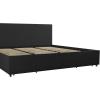imageNovogratz Kelly Upholstered Bed with Underbed Storage Drawers and Clean Lined Headboard Queen Dark Gray LinenDark Gray Linen
