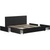 imageNovogratz Kelly Upholstered Bed with Underbed Storage Drawers and Clean Lined Headboard Queen Dark Gray LinenDark Gray Linen