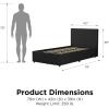 imageNovogratz Kelly Upholstered Bed with Underbed Storage Drawers and Clean Lined Headboard Queen Dark Gray LinenDark Gray Linen