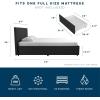 imageNovogratz Kelly Upholstered Bed with Underbed Storage Drawers and Clean Lined Headboard Queen Dark Gray LinenDark Gray Linen